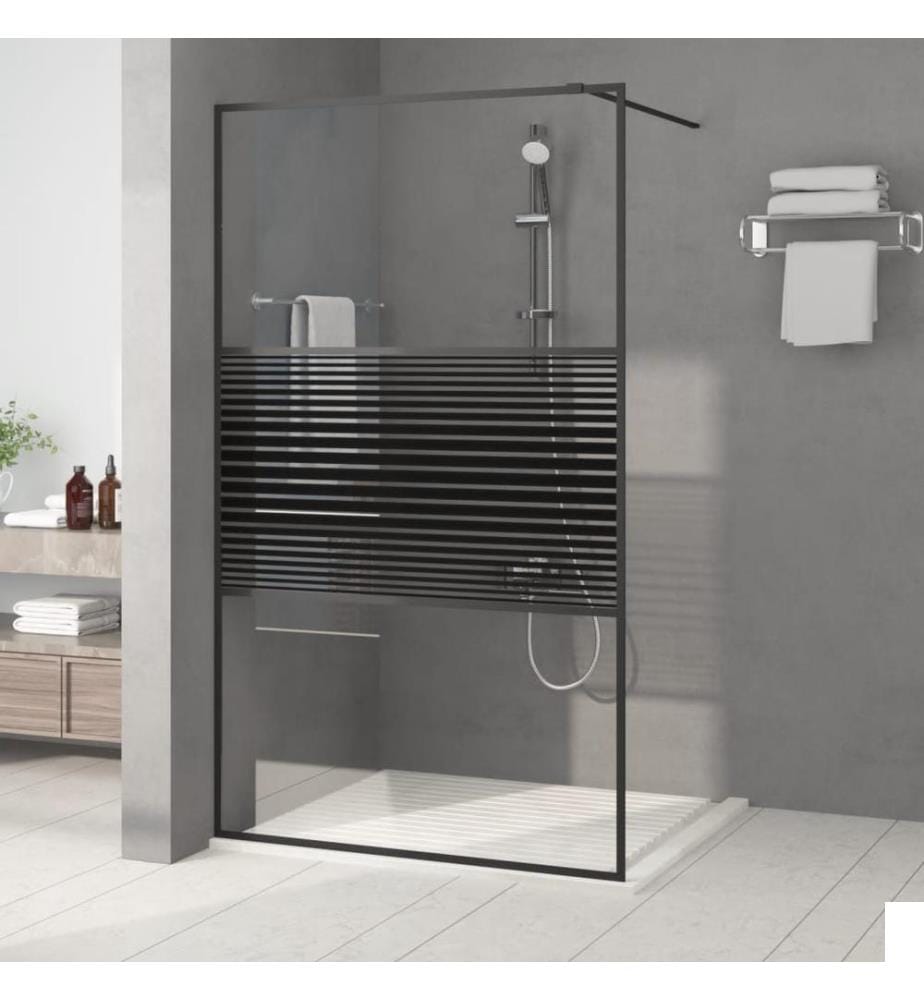 Paroi de douche Noir 115x195 cm Verre ESG transparent