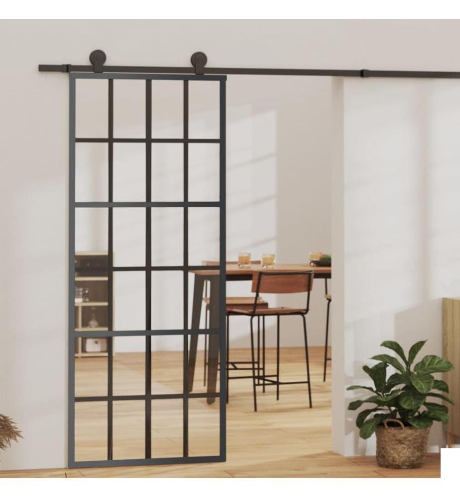 Porte coulissante et quincaillerie Verre ESG/Aluminium 76x205cm