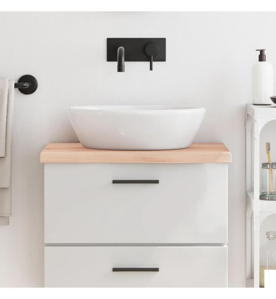 Comptoir de salle de bain 60x40x(2-4) cm bois massif non traité