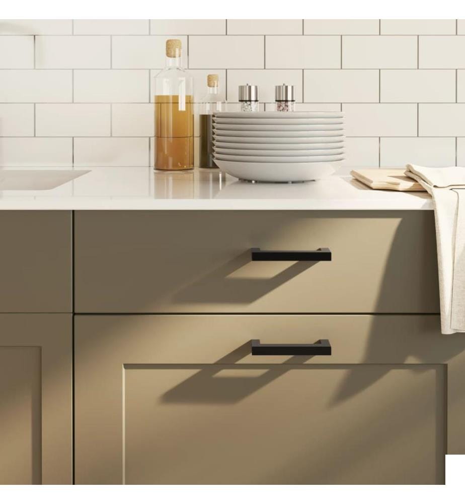 Poignées d'armoire 20 pcs noir 96 mm acier inoxydable