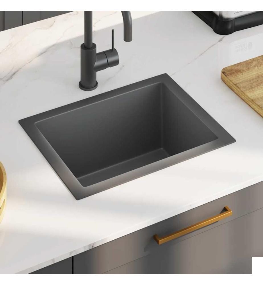 Évier de cuisine fait main Noir Acier inoxydable