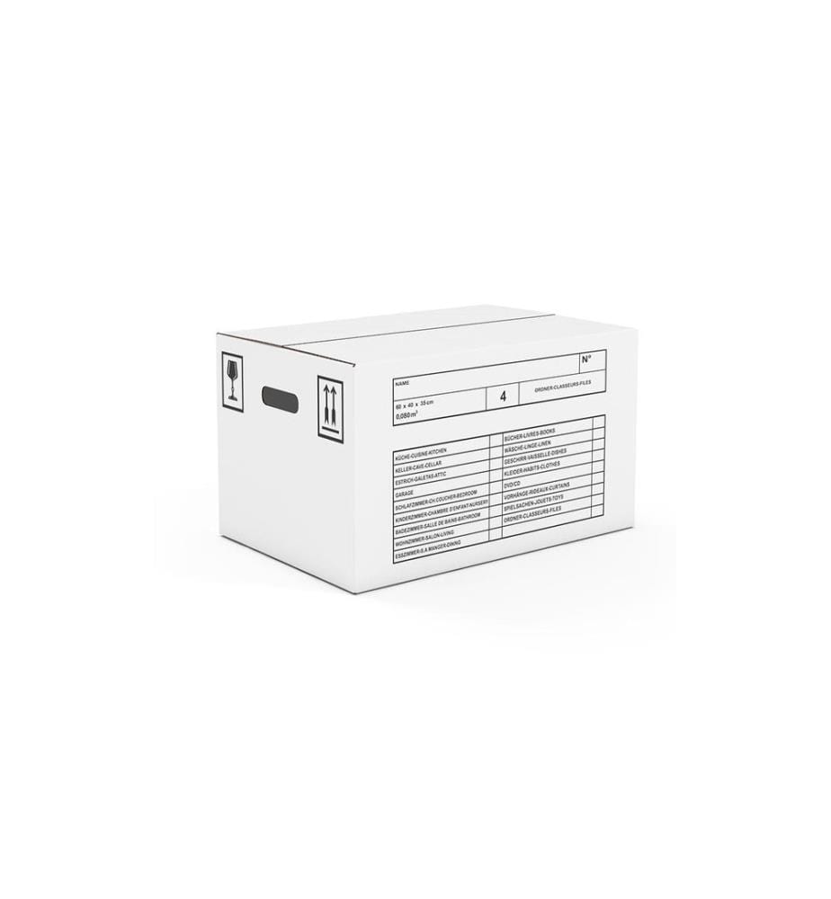 ANTALIS - Carton de déménagement 60 x 40 x 35 cm 10 pièces Blanc