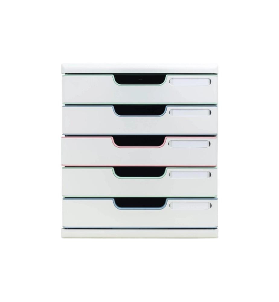 EXACOMPTA - Boîte à tiroirs Modulo AutentiK, A4+, 5 tiroirs, multicolore