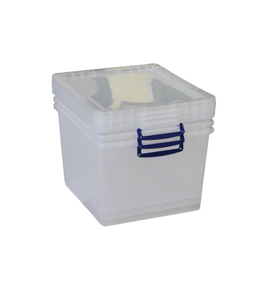 REALLY USEFUL BOX - Boîte de rangement nestbar Transparent, 3 x 33.5 l