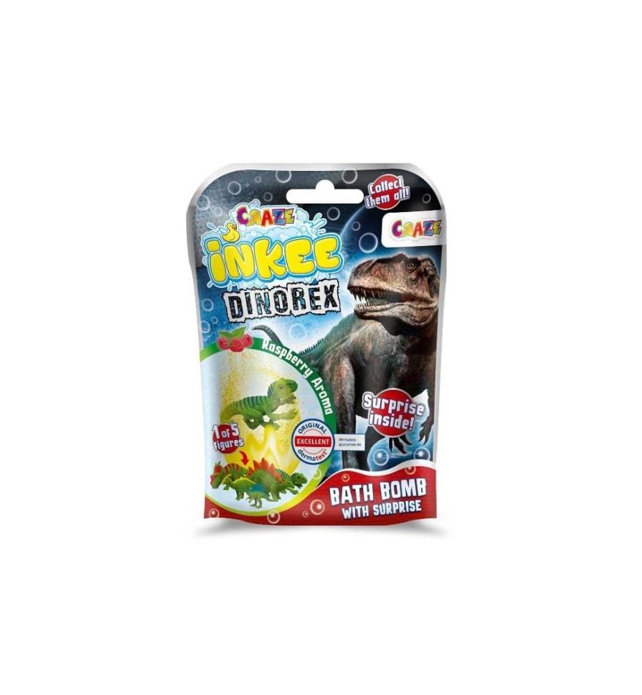 CRAZE - Perles de bain Bombe de bain Inkee Dinorex avec surprise 1 Pièce/s