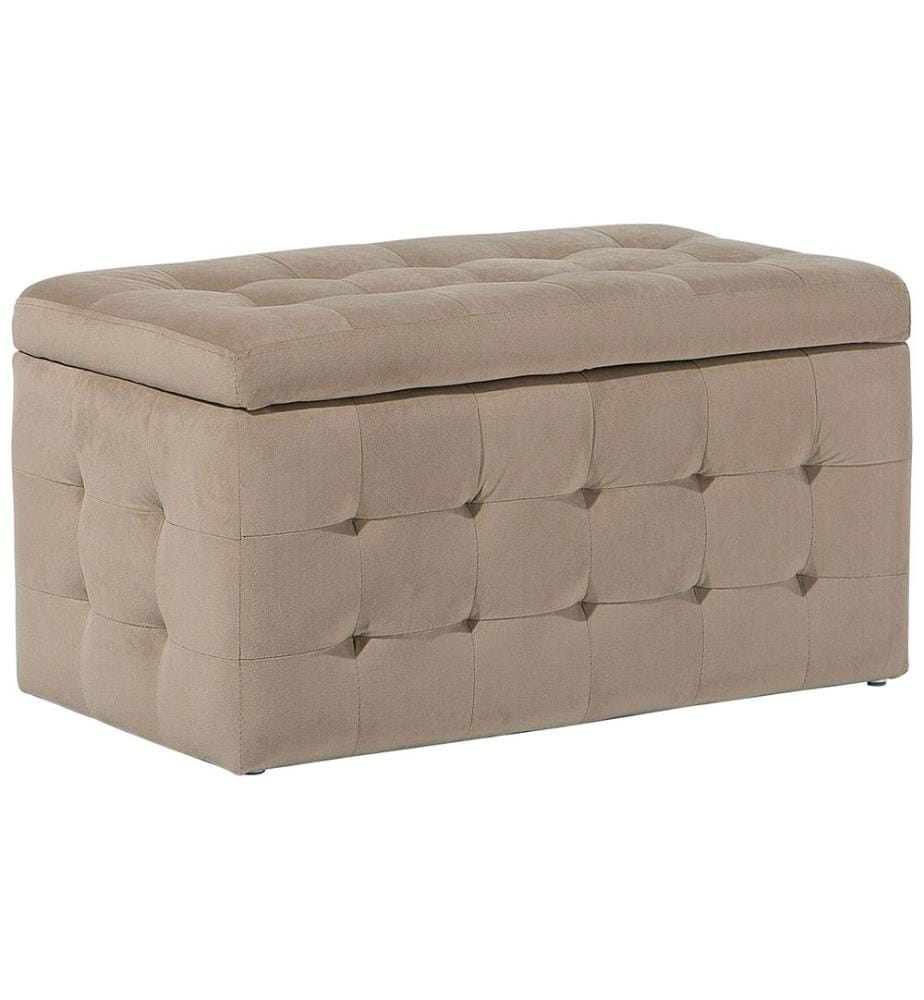 Pouf de rangement MICHIGAN Velours Marron clair