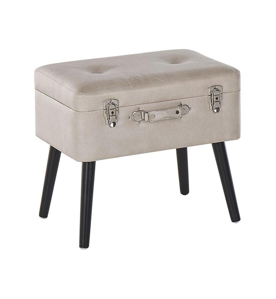 Tabouret de rangement MALLARD Cuir PU Beige