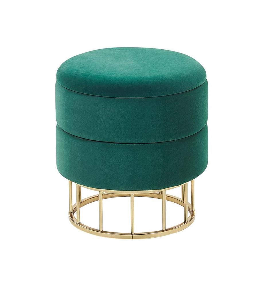 Pouf de rangement ELGIN Velours Vert foncé