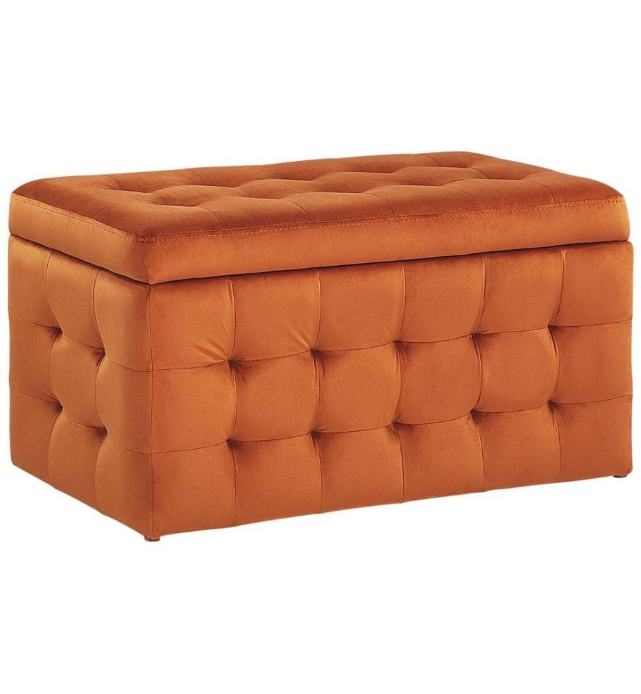 Pouf de rangement MICHIGAN Velours Orange