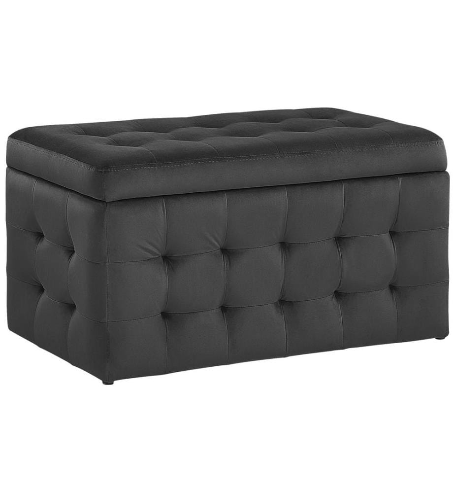 Pouf de rangement MICHIGAN Velours Noir