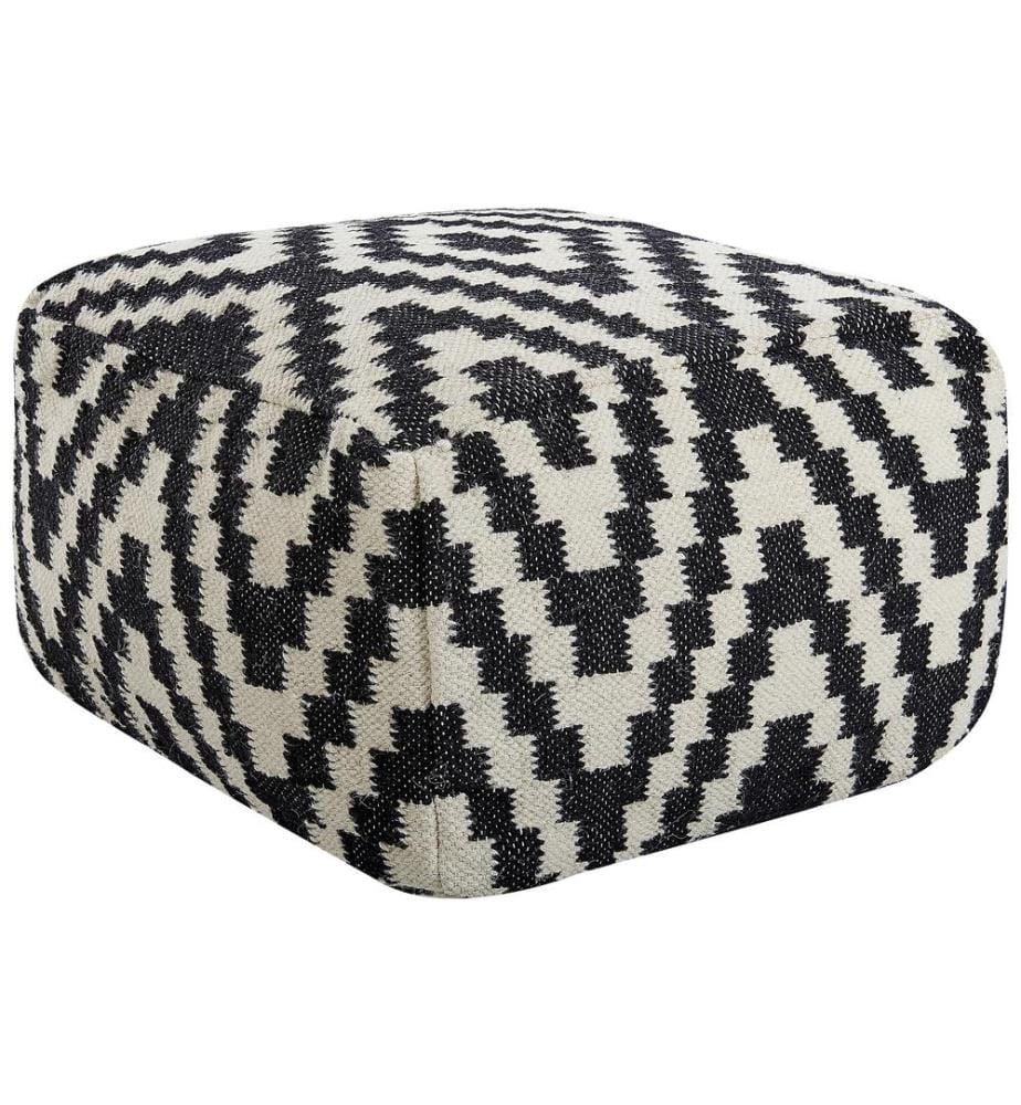 Pouf KNIDOS Laine Noir/blanc