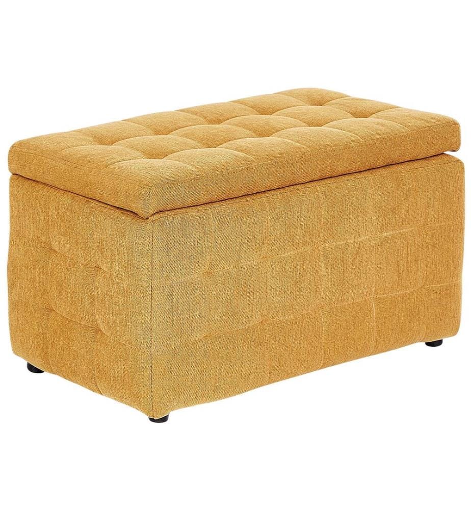 Pouf de rangement MICHIGAN Tissu Jaune