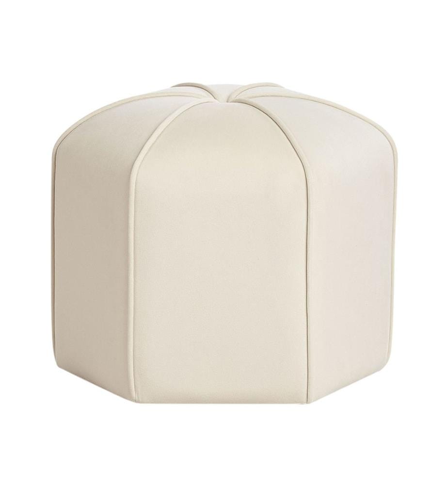Pouf WISHEK Velours Beige clair