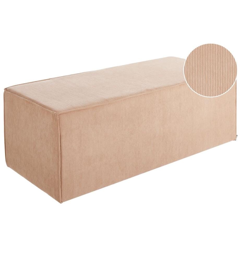Pouf VINITA Velours côtelé Beige