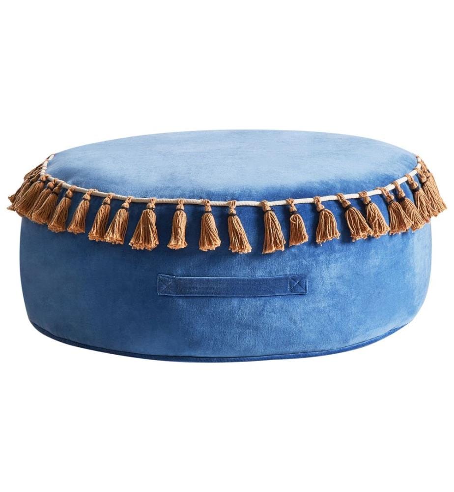 Pouf GOTHA Velours Bleu