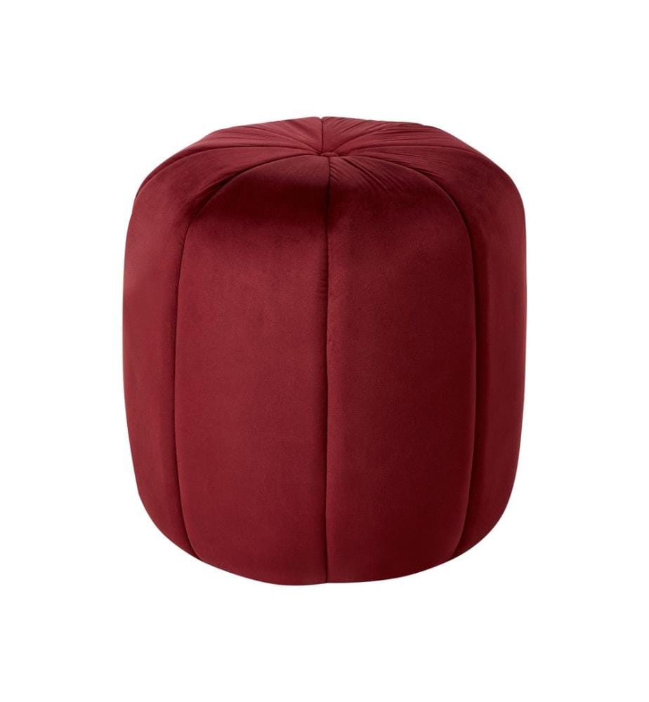 Pouf SELBY Velours Rouge foncé