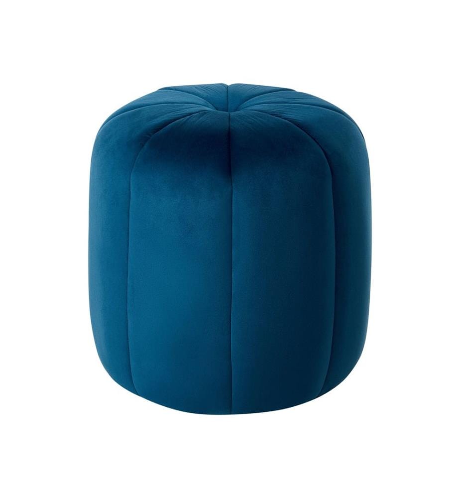 Pouf SELBY Velours Bleu