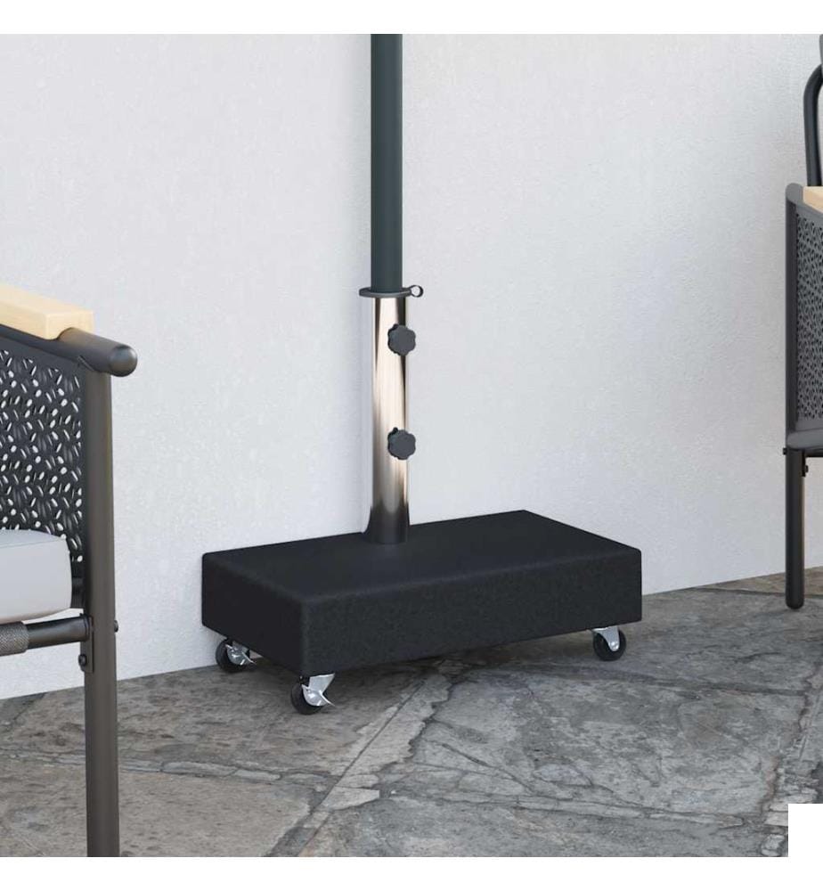 Socle de parasol Noir 45x25x8 cm Granite