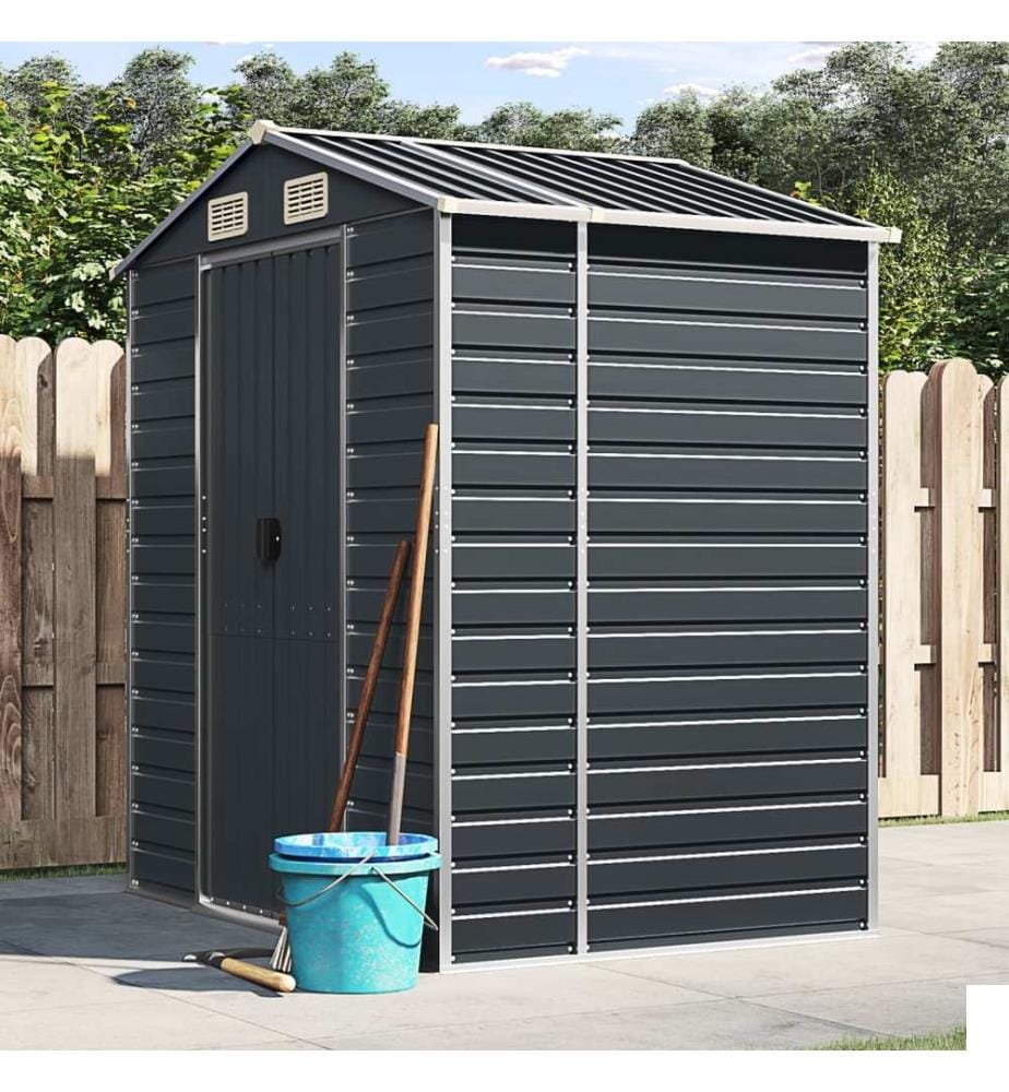 Abri de jardin anthracite 191x130x198 cm acier galvanisé