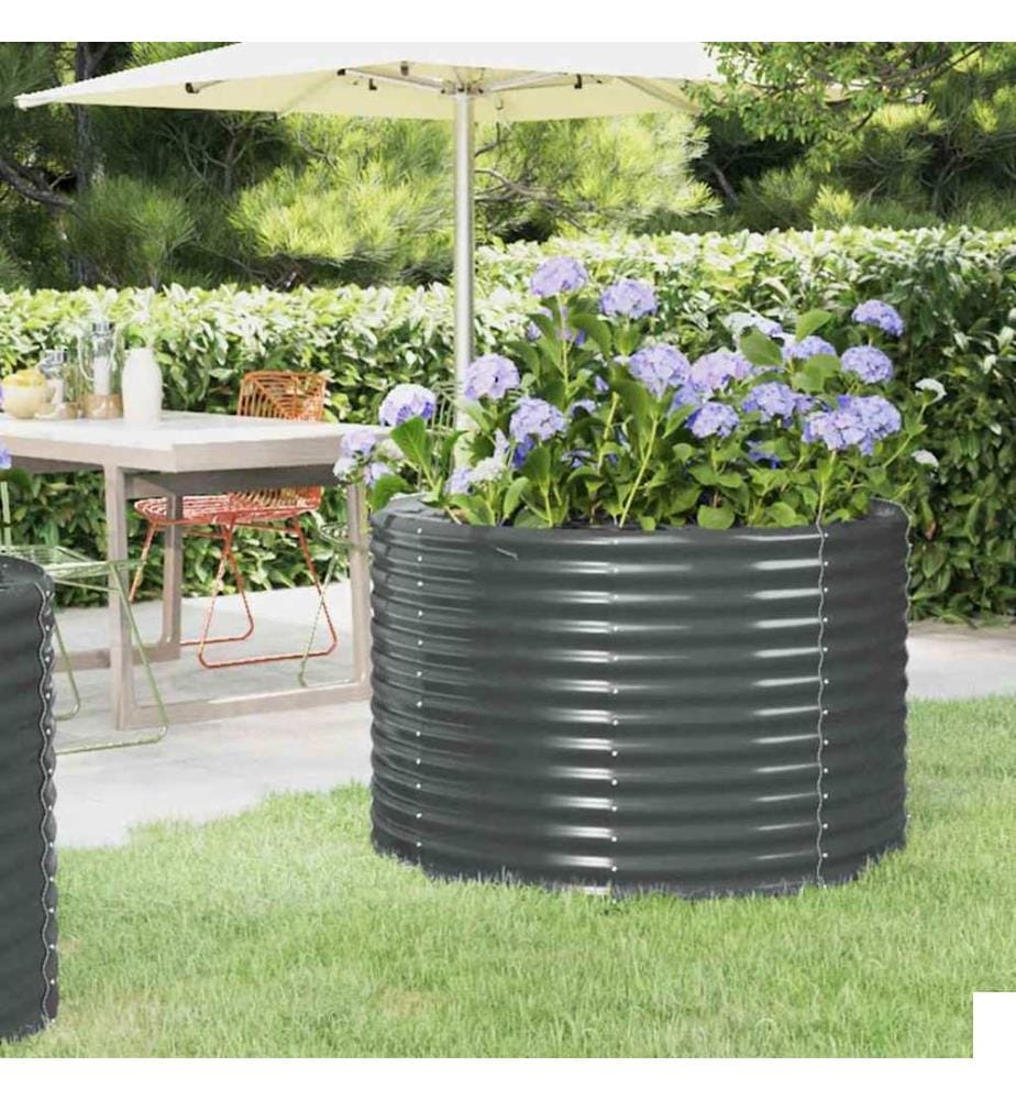 Lit surélevé de jardin Acier galvanisé Anthracite