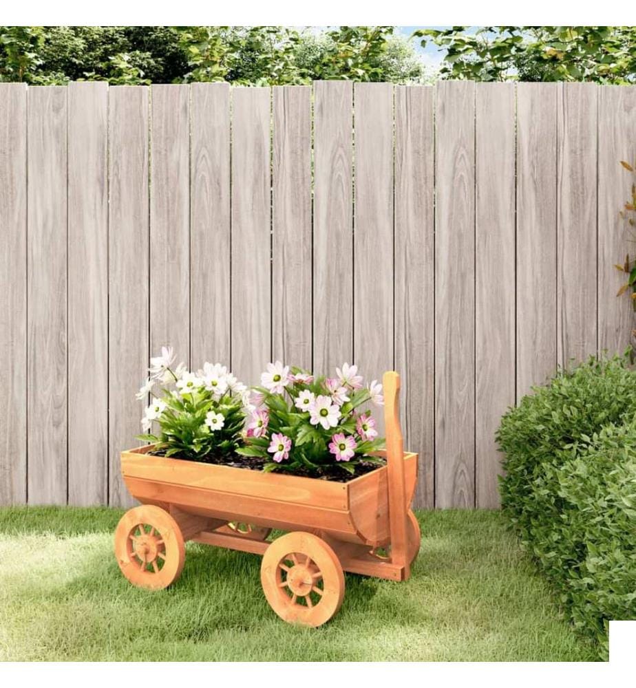 Chariot décoratif 70x43x54 cm bois massif de sapin