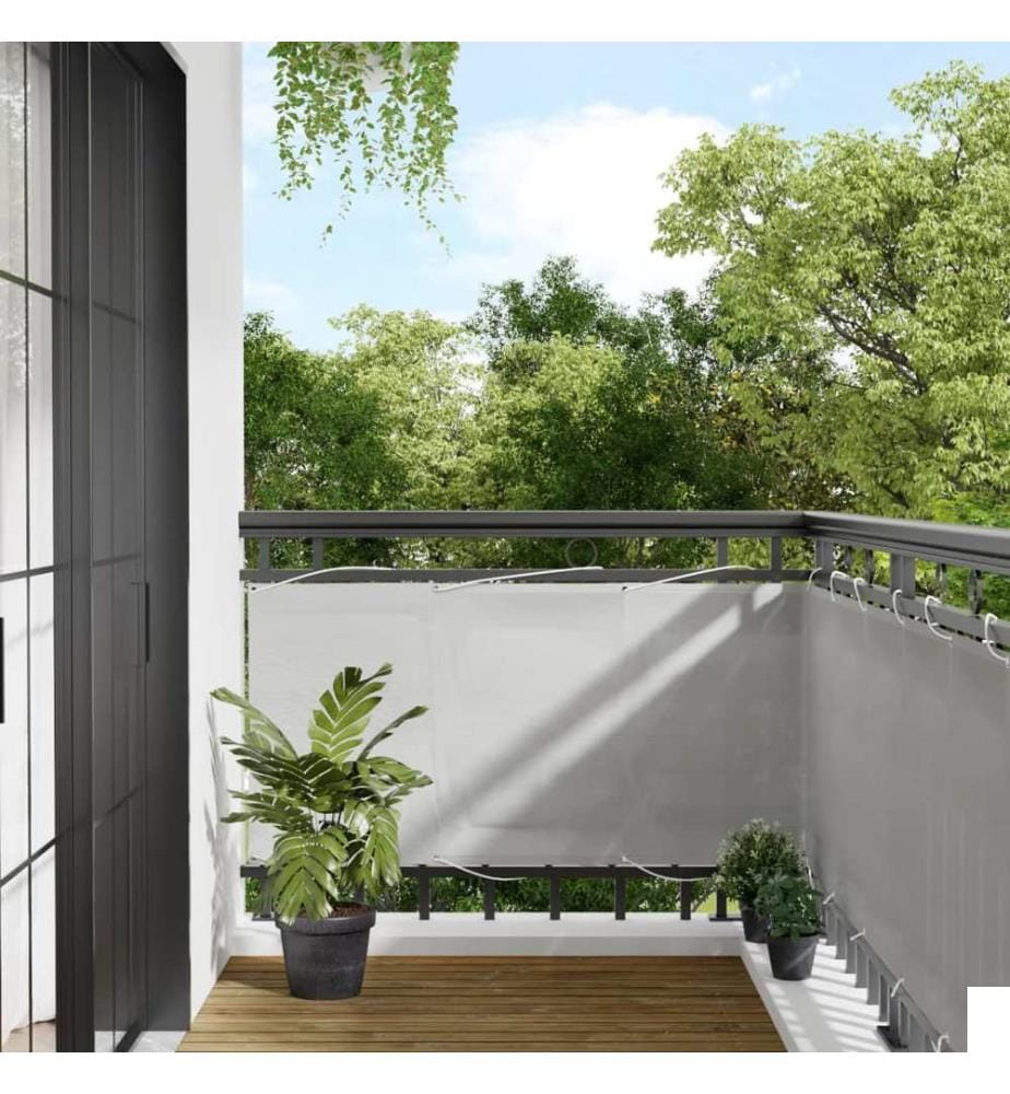 Écran de balcon gris clair 75x400 cm 100% polyester oxford