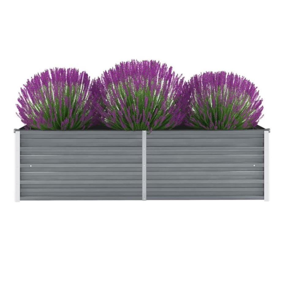 Lit surélevé de jardin Acier galvanisé 160x40x45 cm Gris