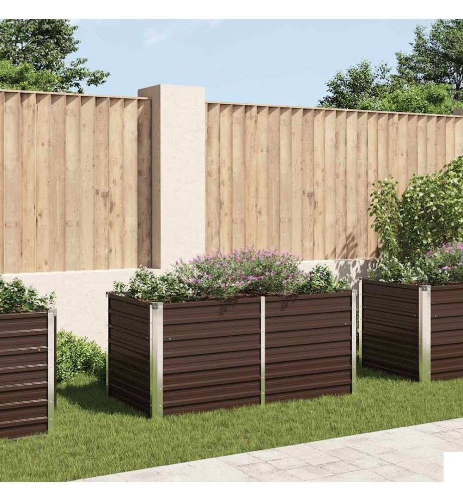 Jardinière surélevée Marron 160x80x77 cm Acier galvanisé