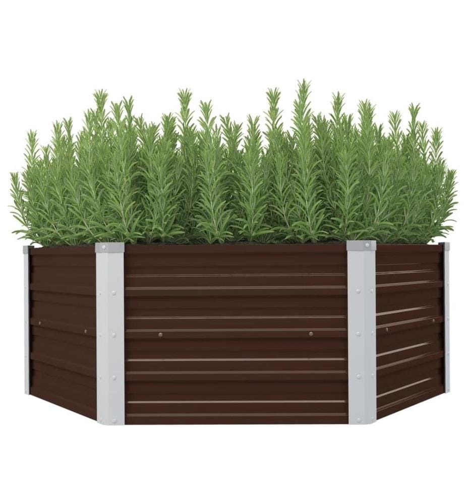 Jardinière surélevée Marron 129x129x46 cm Acier galvanisé