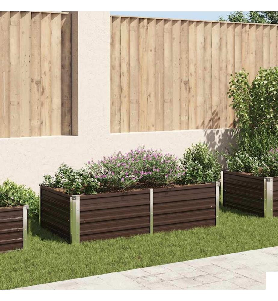 Jardinière 160 x 80 x 45 cm Acier galvanisé Marron