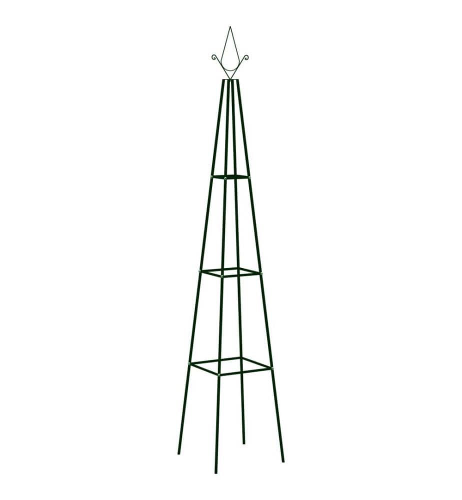 Supports plantes grimpantes 2 pcs Vert foncé 35x35x195 cm Fer
