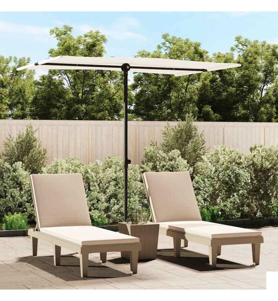 Parasol de jardin avec mât en aluminium 2x1,5 m Blanc sable