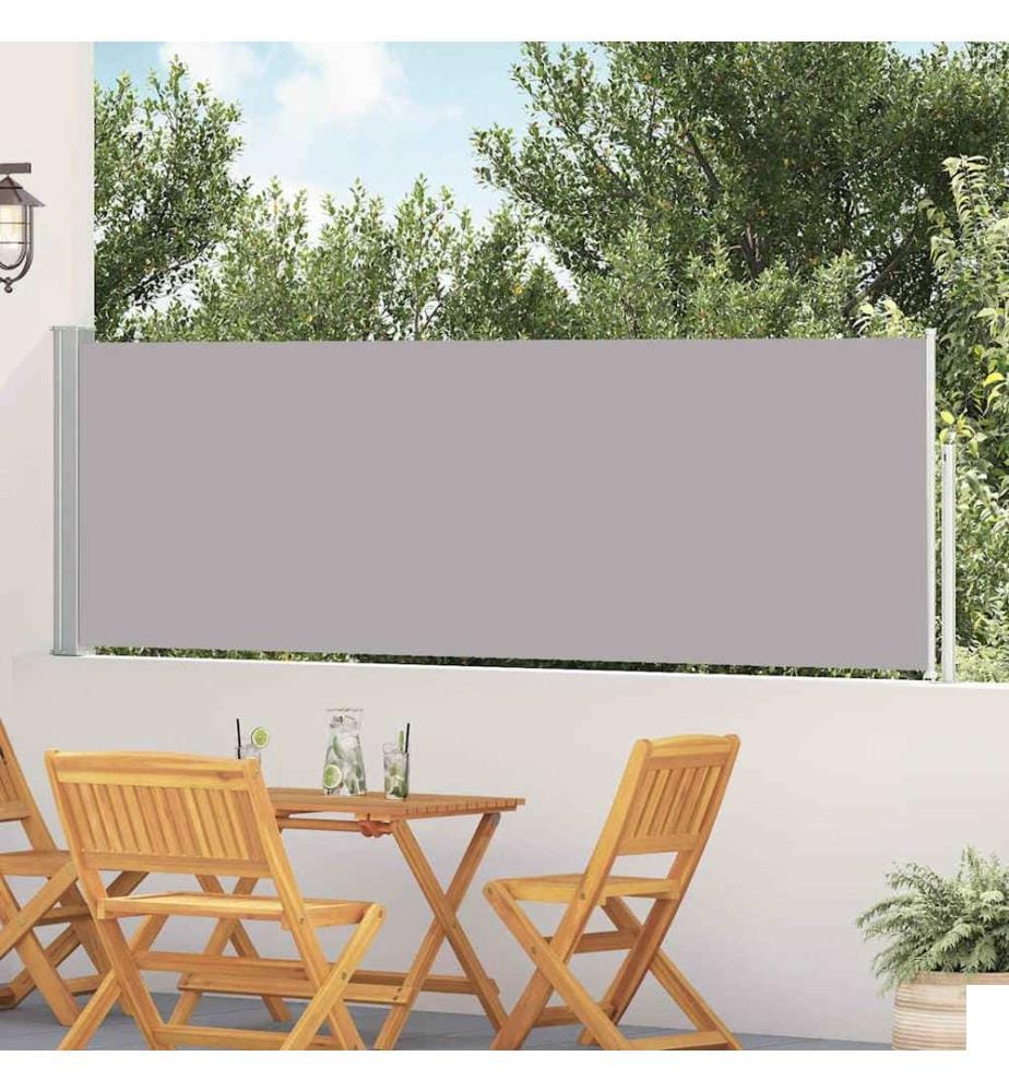 Auvent latéral rétractable de patio 100x500 cm Gris