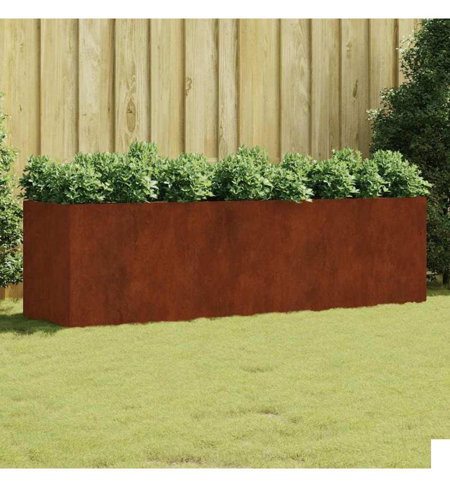Lit surélevé de jardin 280x80x80 cm acier corten