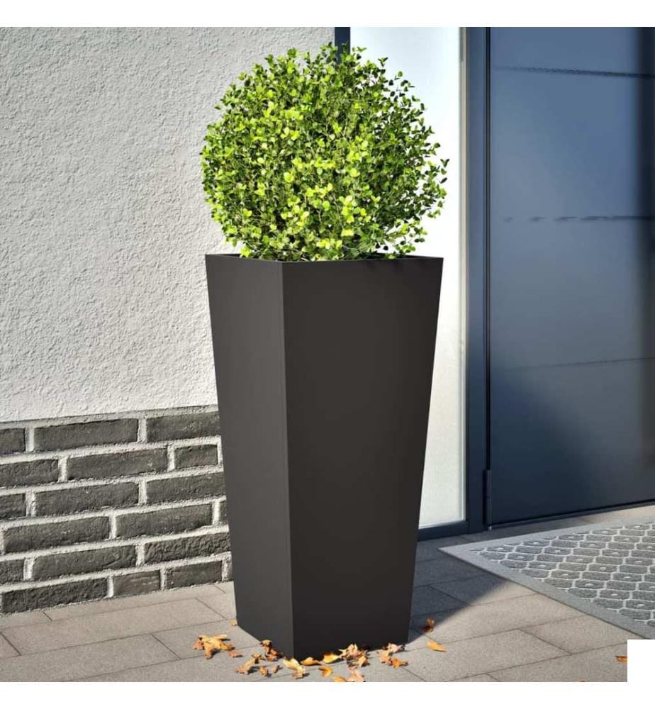 Jardinières 2 pcs noir 35x35x75 cm acier