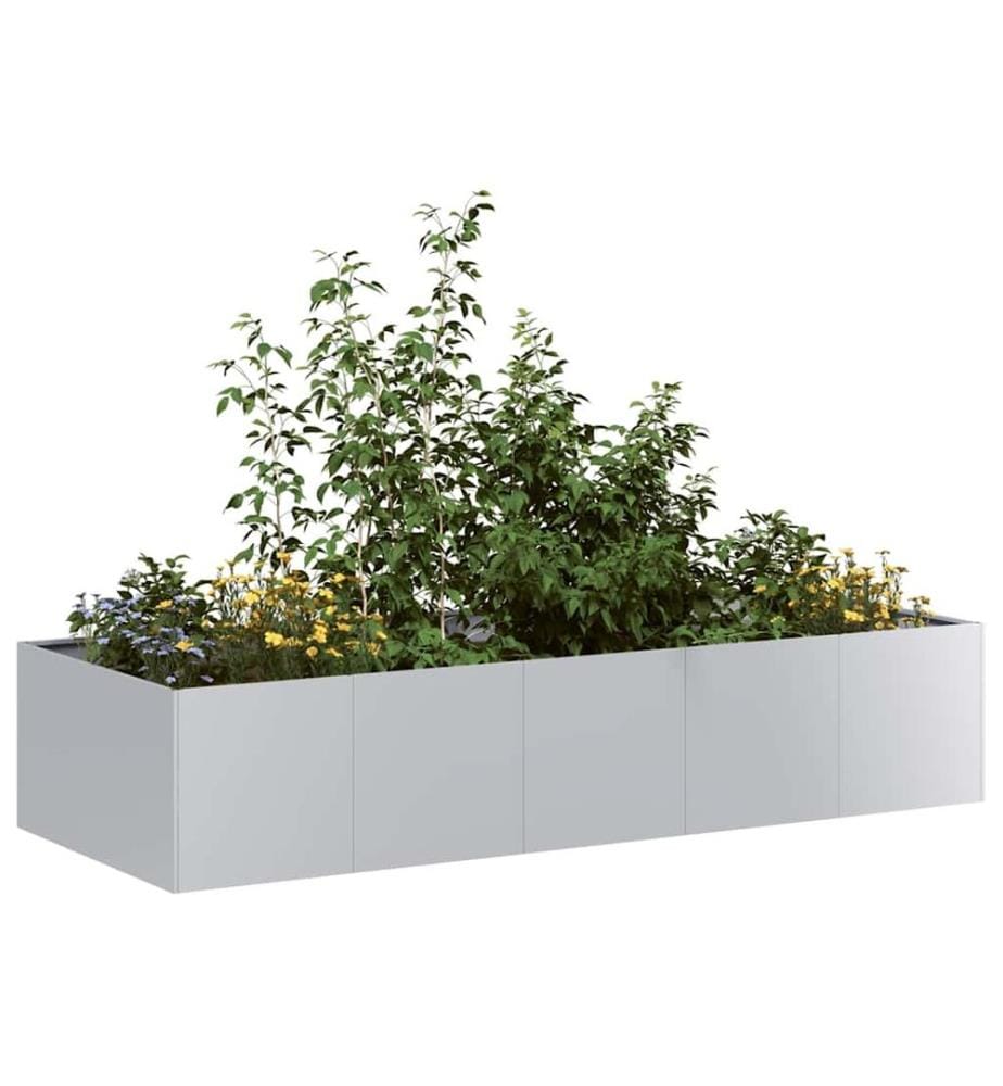 Jardinière 200x80x40 cm acier galvanisé