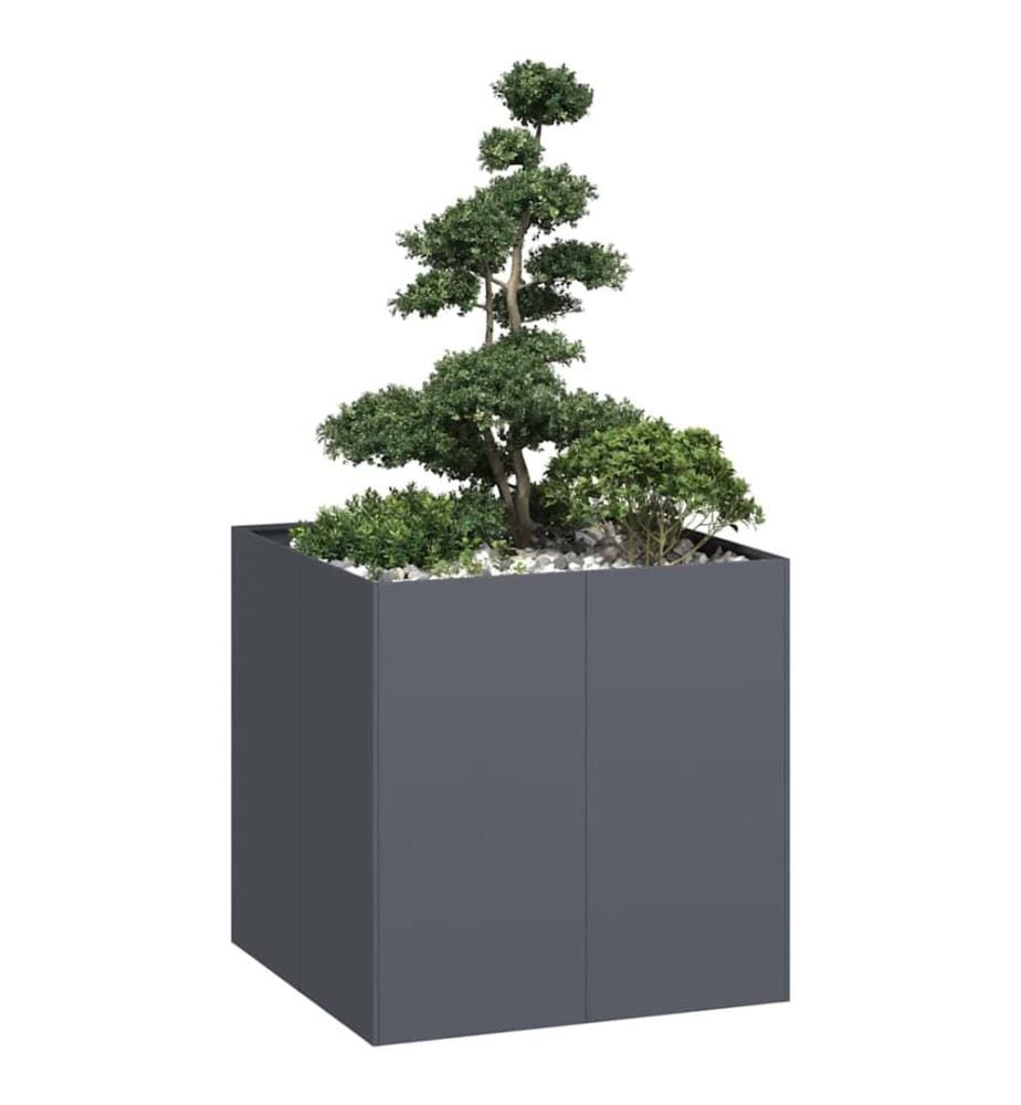 Jardinière anthracite 80x80x80 cm acier