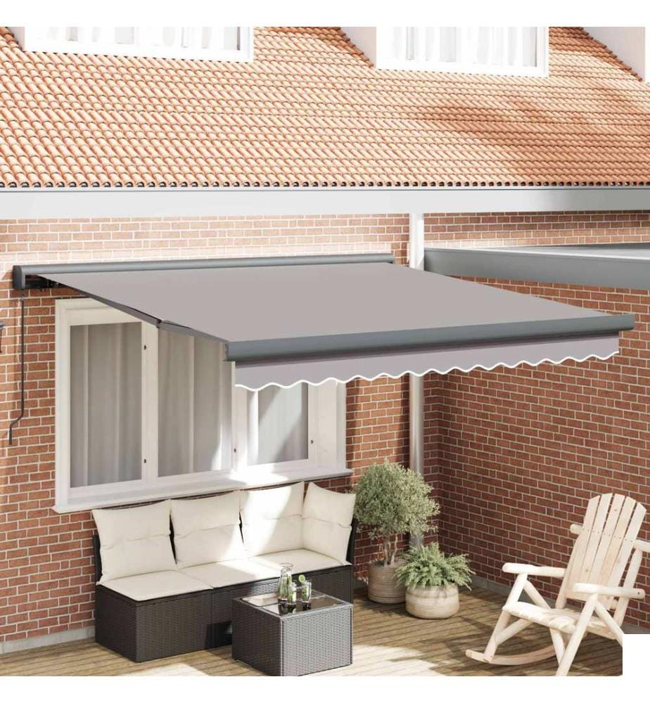 Auvent rétractable Gris clair 300 x 250 cm Toile et Aluminium