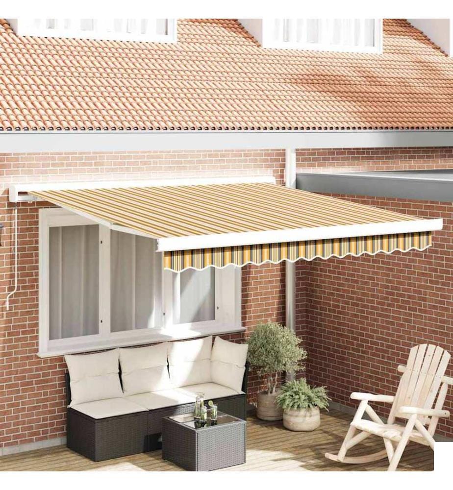 Auvent rétractable Multicolore 350 x 250 cm Toile et Aluminium