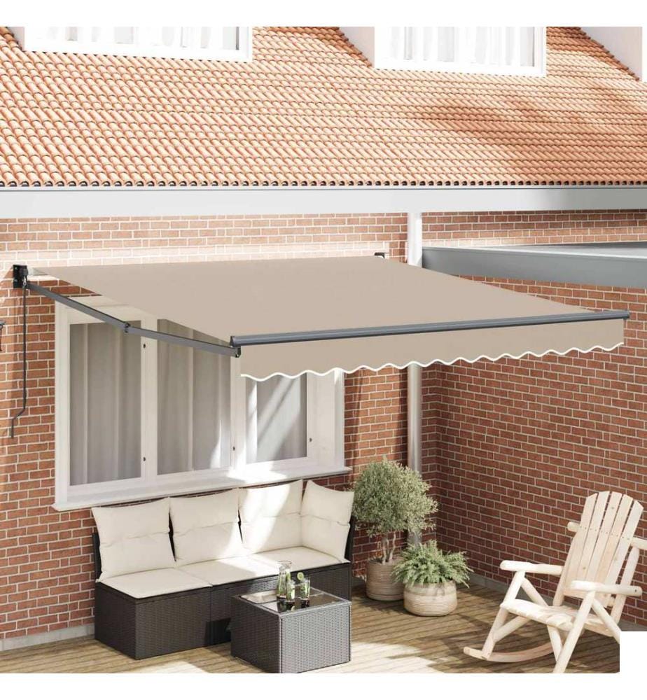 Auvent rétractable Beige 350 x 250 cm