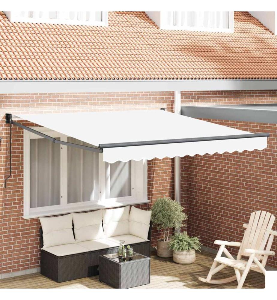 Auvent rétractable Blanc 350 x 250 cm