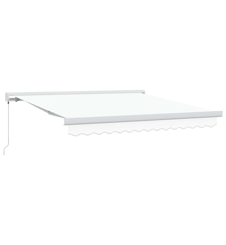 Auvent rétractable Blanc 350 x 250 cm Toile et Aluminium