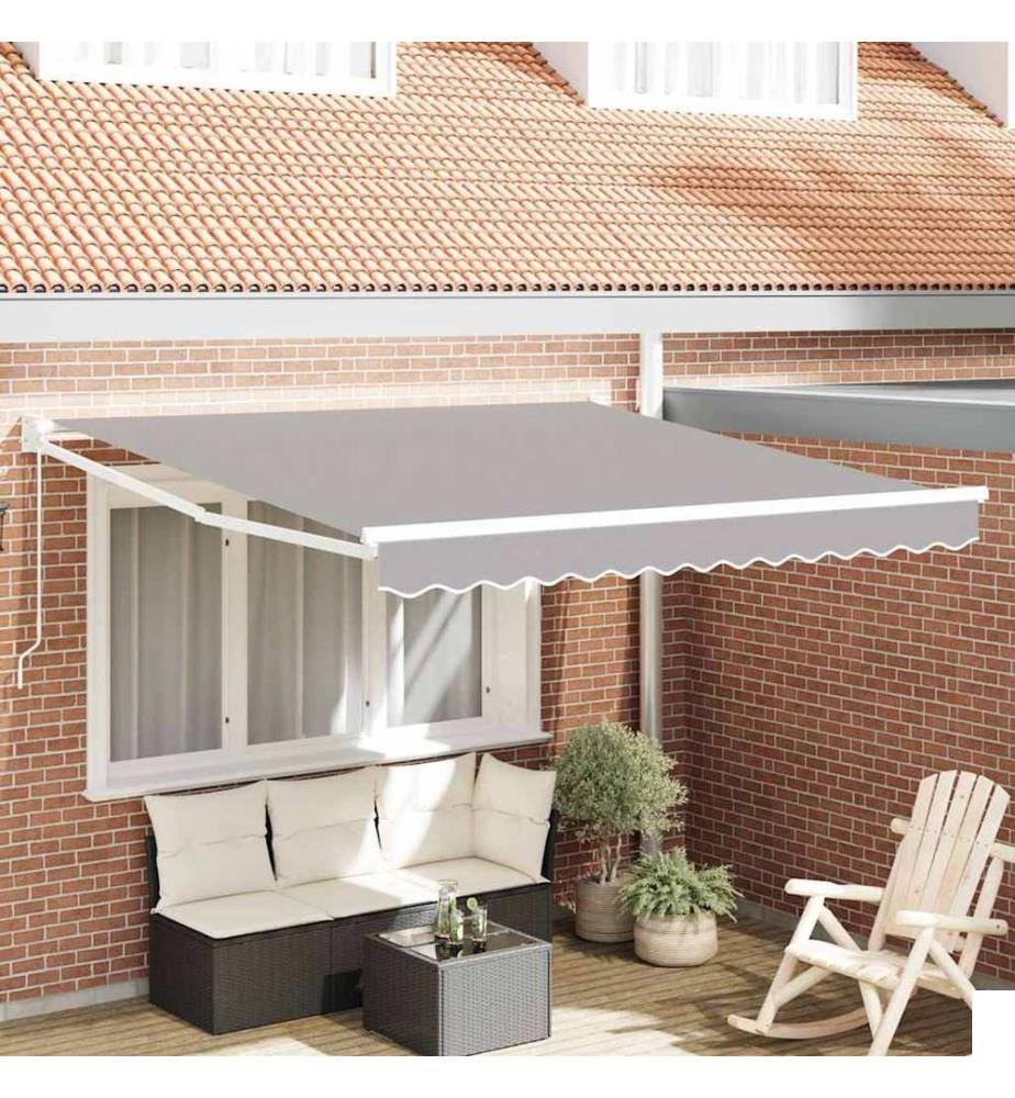 Auvent rétractable Gris clair 350 x 250 cm