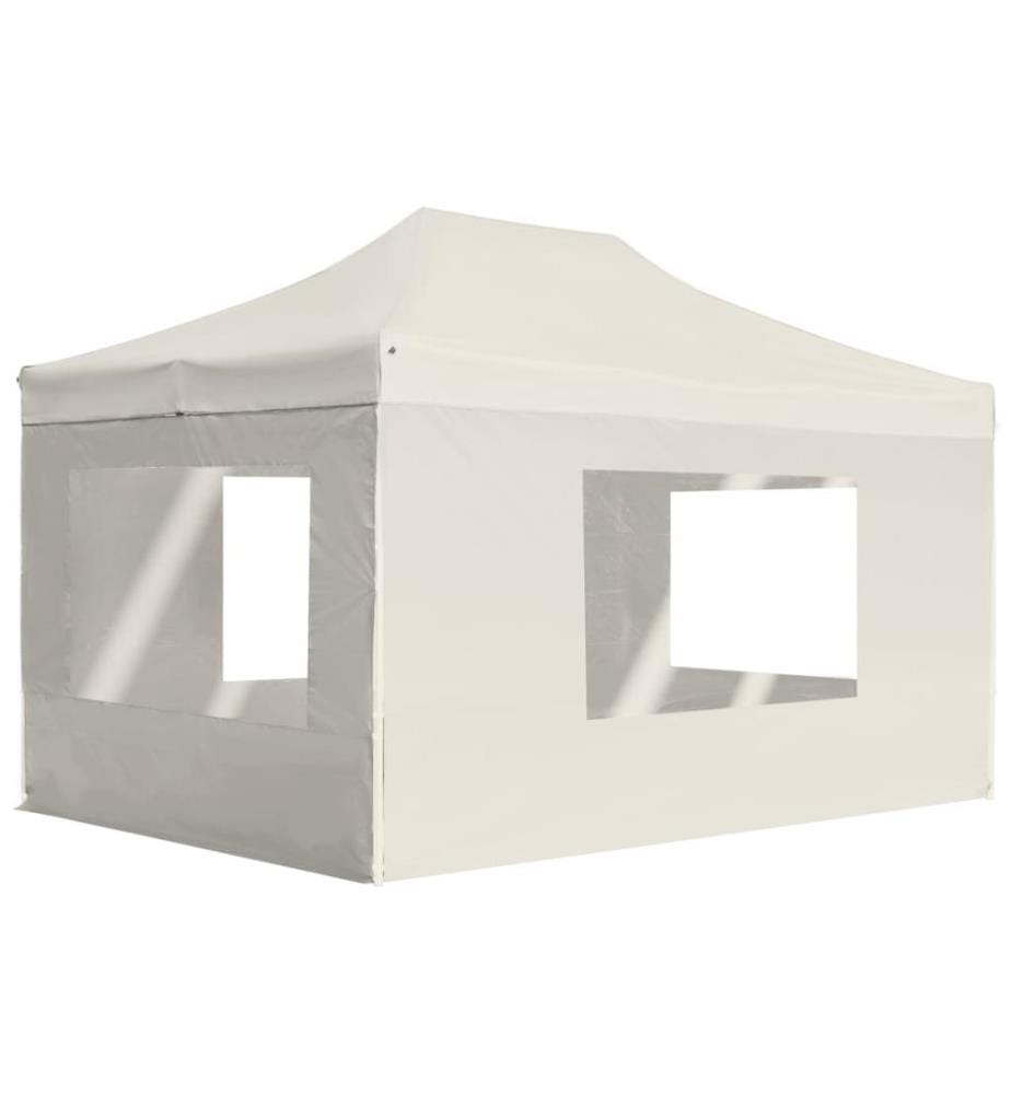 Tente de réception pliable avec parois Aluminium 4,5x3 m Crème