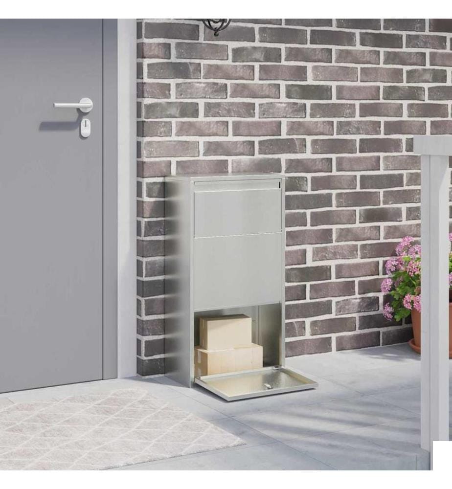 Boîte de dépôt de colis Argenté 44 x 22 x 82 cm Acier galvanisé