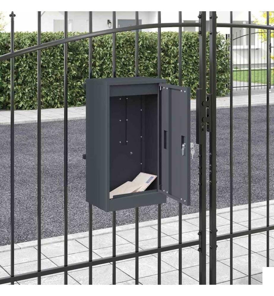 boîte aux lettres avec porte Anthracite 30 x 20 x 55 cm Acier