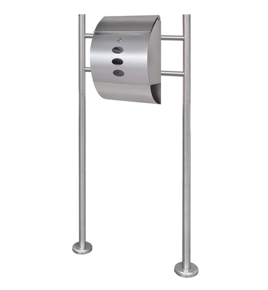 Boîte à lettre sur support en acier inoxydable