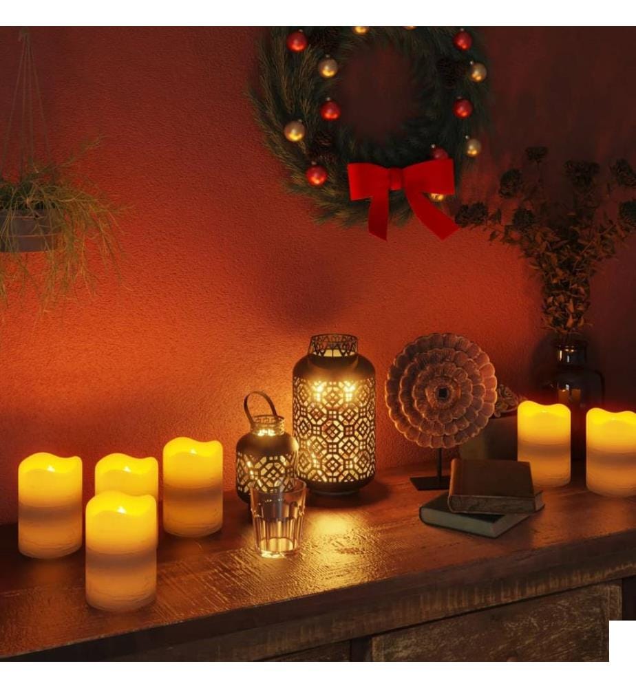 Bougies à LED sans flamme 24 pcs avec télécommande Blanc chaud