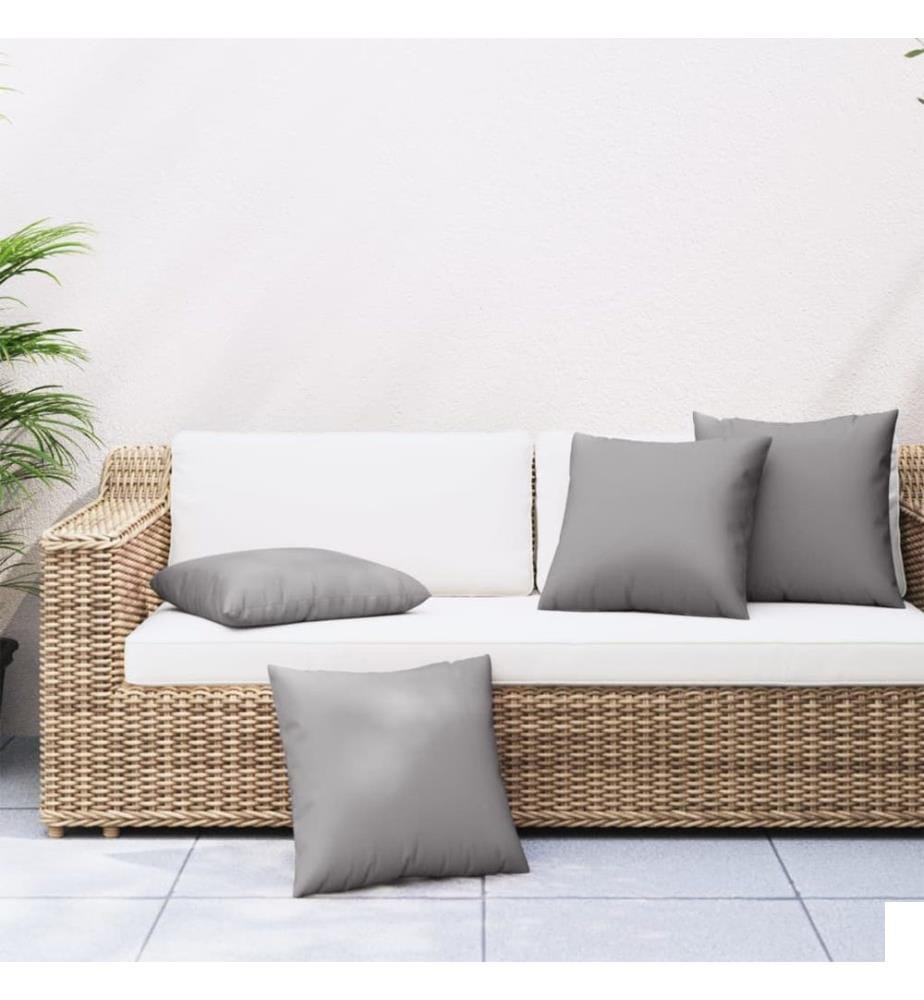 Coussins décoratifs lot de 4 gris 60x60 cm tissu