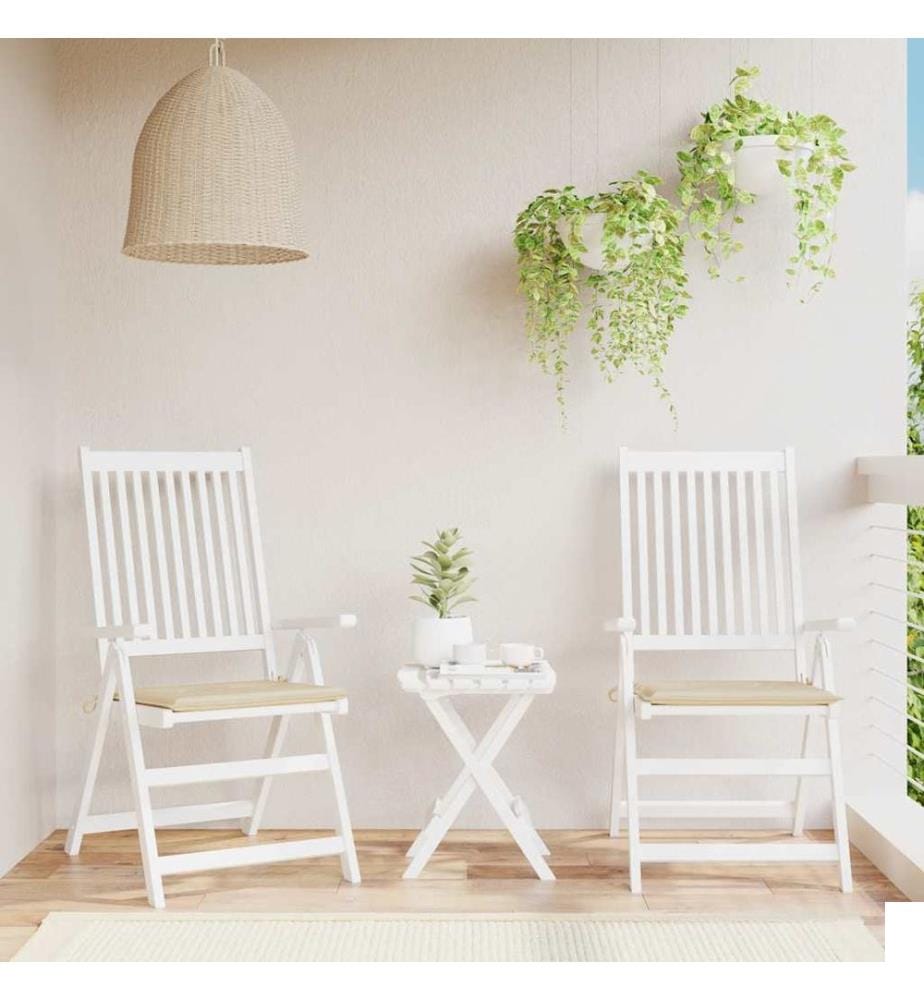Coussins de chaise jardin lot de 2 beige 40x40x4cm tissu oxford